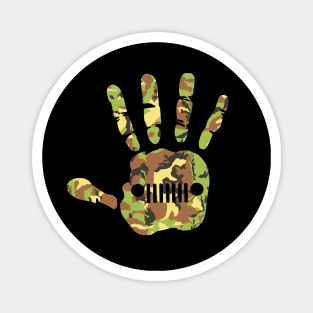 Jeep Hand Palm Print Camo, Funny Camouflage Design Old Cars for Jeep Lovers Magnet